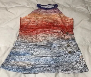 Neckholder, Relaxed Fit, Knöpfe Akzent, Ombré Farbe Small Damen Top Neu mit Etikett - Bild 1 von 10