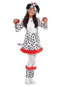 Girl's Dotted Dalmatian Doggy Costume Dress - Picture 1 of 1