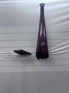 vintage empoli Italian amethyst genie bottle decanter with stopper 26.5" tall - Picture 1 of 5