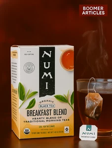 NUMI Organic Breakfast Blend Black Tea 18 Bags High Caffeine Non-GMO (PACK OF 2) - Picture 1 of 6