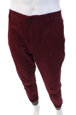 Kith Mens Cotton Flat Front Cuff Ankle Tapered Jogger Pants Dark Red Size 33 - Image 1 of 4