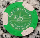 Rampart Casino Hotel, Las Vegas. $25 poker gaming chip. Paulson Top Hat & Cane.