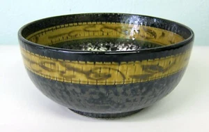 Japanese Karakusa on Black Ramen Noodle Donburi Rice Soup Serving Bowl 18cm - Picture 1 of 8