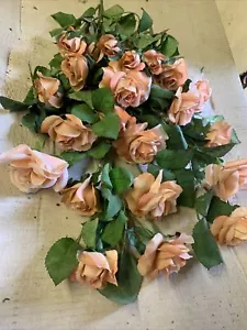 Silk Peach Roses For Floral Displays - Picture 1 of 3