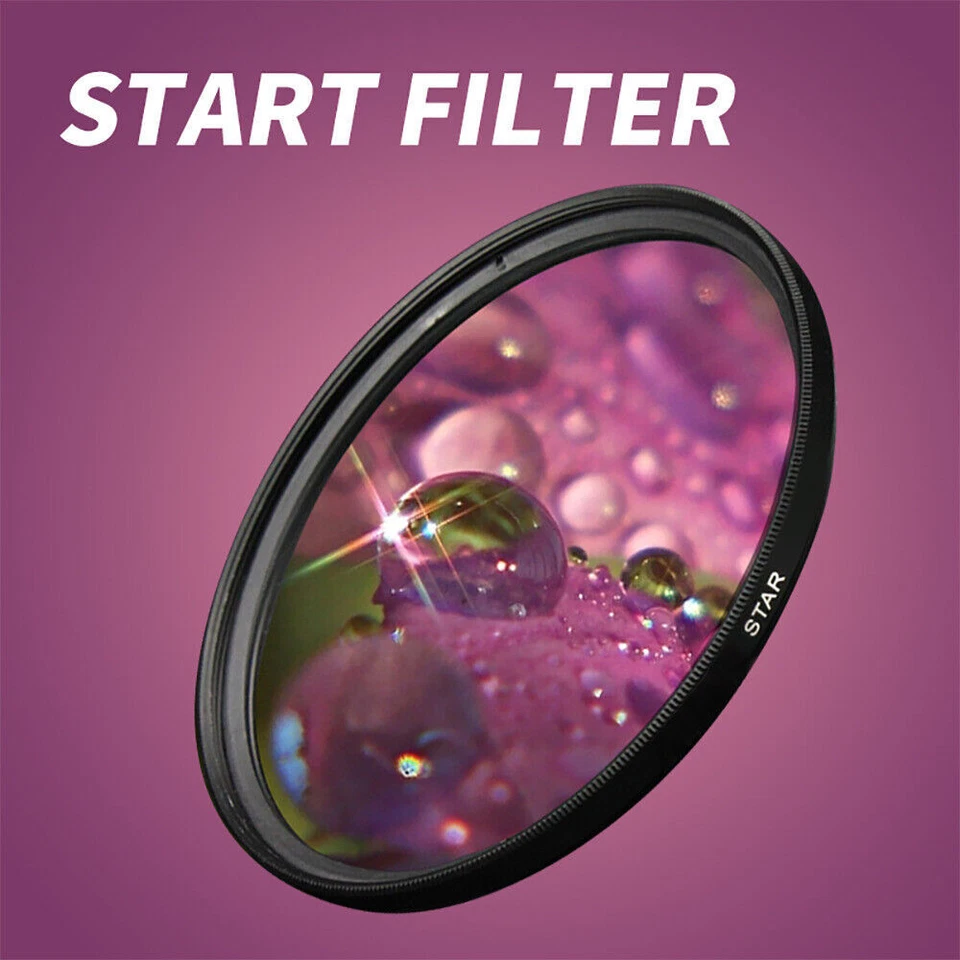 Star Filters Camera Lens 4/6/8 Points Star Filter 46/49/52/55/58/67/72/77/82mm - Image 1 of 4
