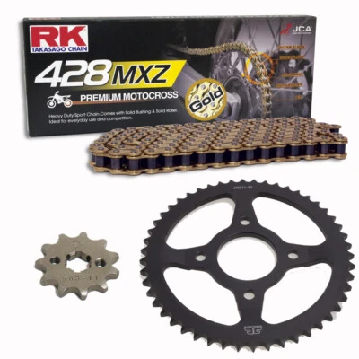 Conjunto de corrente Yamaha YZ 80 Lw 94-01 corrente RK GB 428 Mxz 118 ouro aberto/13/47 - Imagem 1 de 4