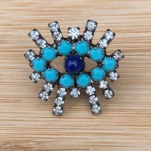 Elizabeth Cole Casimir Evil Eye Turquoise & Crystal Earring. Boho Protection - Picture 1 of 8