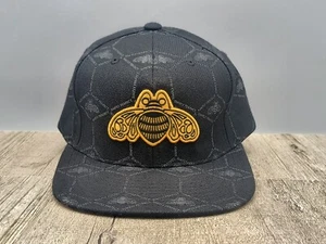 Patron Tequila Mitchell & Ness Snapback Hat Cap OSFM Black Bee Hive Honeycomb  - Picture 1 of 8