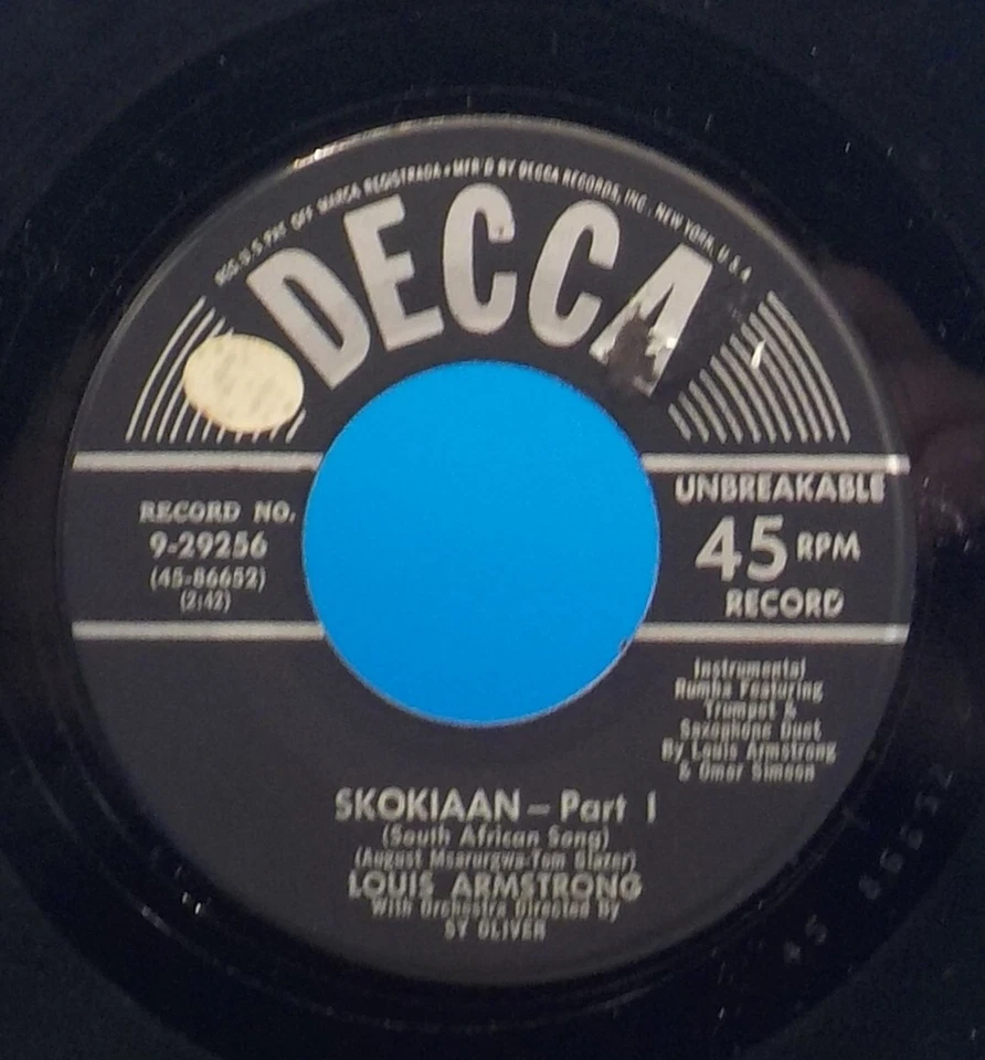 Louis Armstrong 45 Skokiaan Part 1 / Part 2 EX C7 - Image 1 of 2