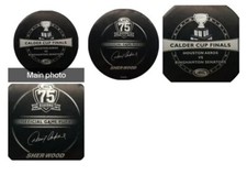 BINGHAMTON SENATORS VS HOUSTON AEROS AHL OFFICIAL GAME PUCK INGLASCO & SHERWOOD