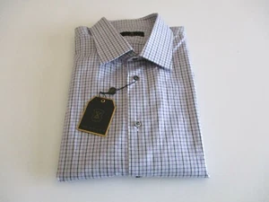 Ike Behar Regular Fit Check Men’s Dress Shirt Purple 18 MSRP $265.00 NWT - Picture 1 of 6