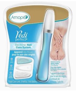 Amope' Pedi Perfect Electronic Nail Care System With Refills NEW!