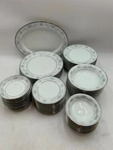 61 PCS -- NORITAKE -- COLBURN -- PLATES, BOWLS, PLATTER -- BLUE FLORAL - Picture 1 of 11