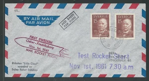 1961 SCHWEDEN Raketenposthülle - Little Giant - SWEDISH ROCKET SOCIETY - EZ 1C1 - Bild 1 von 2