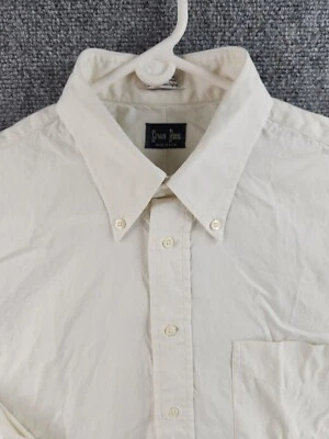 Camisa Gitman Bros EE. UU. Abotonada Hombres Manga Larga Tejida Marfil 16 33 TTX Pinpoint Foto 1 de 4
