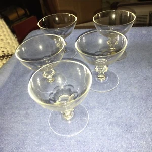 5 NEW CUT KNOB SMALL CHAMPAGNE GLASSES THERESIENTHAL, GERMANY 2 7/8” TALL - Picture 1 of 5