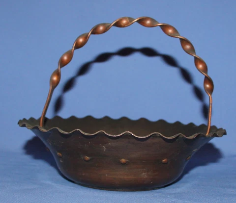 Vintage hand made copper basket Cover