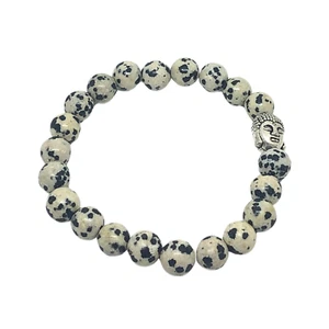 Dalmatian Jasper 8mm Bead Bracelet For Loyalty Friendship Grounding Root Chakra - Picture 1 of 5