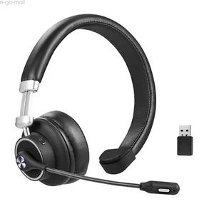 Bluetooth Headset Noise Cancelling Trucker Headphone Mute Mic with USB Dongle - Picture 1 of 14