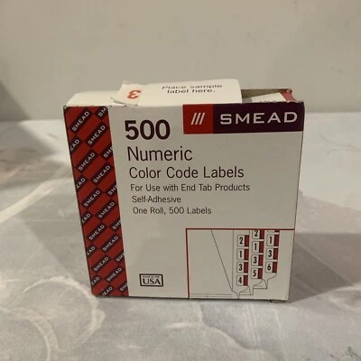 Smead Single Digit End Tab Labels, Number 3, Dark Orange, 500/Roll New In Box - Image 1 of 4