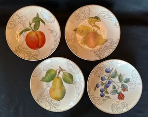 PAULA  DEEN K014 “Orchard Harvest” Salad/Luncheon Plates 7.75” Diameter Set of 4 - Picture 1 of 10