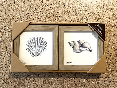 Sea Shell Pictures -6.5x6.5 allen + roth Instapoints easy install on drywall! - Image 1 of 2