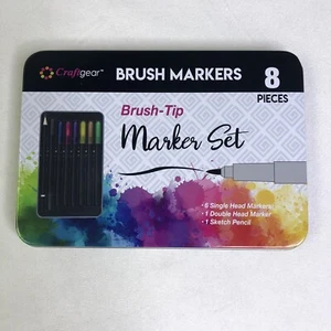 Craftgear pennarelli a pennello nuovi con etichette 8 pezzi arte schizzo colorato matita testa singola - Foto 1 di 10