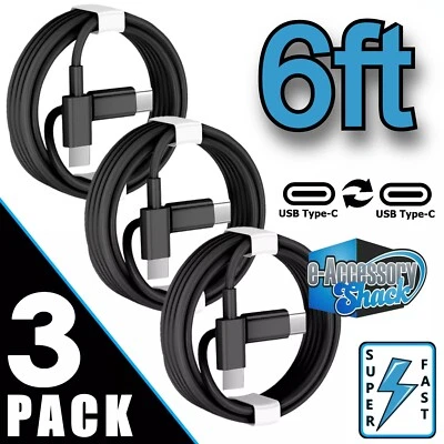 3 Pack 6FT USB-C Charger Cable Fast Charge For Samsung Galaxy S24 S23 S22 S21 - Image 1 of 4