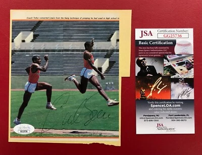 Carl Lewis Signed Magazine Page JSA Certified AUTO Olympic Track & Field NICE! - Image 1 of 4