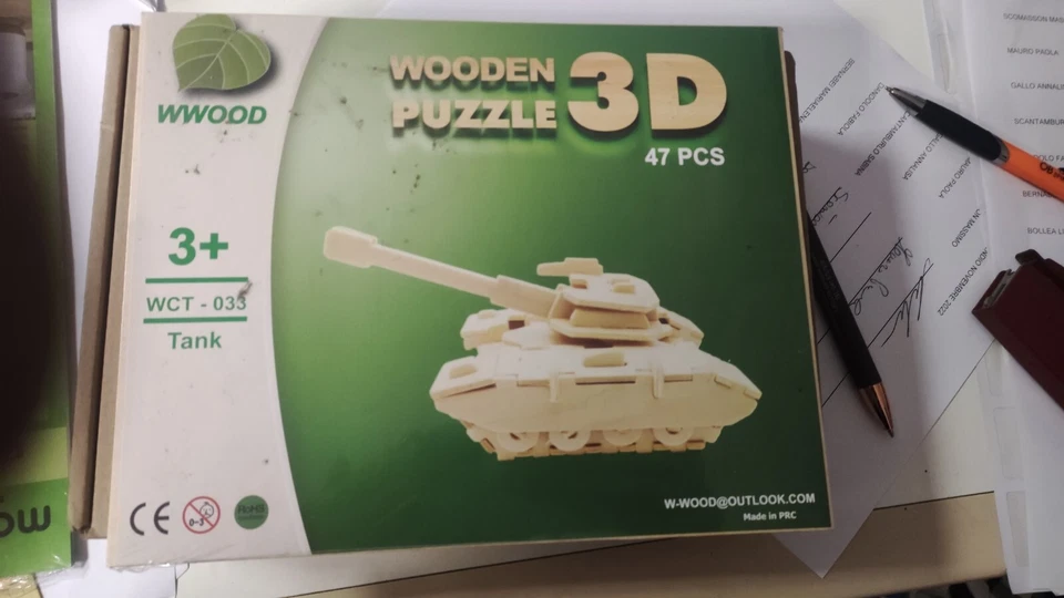 Carrarmato Puzzle 3D In Legno - Immagine 1 di 2