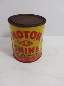 Vintage Motor Shine McKay Degreaser Can Oil Can has some in it  - Picture 1 of 7