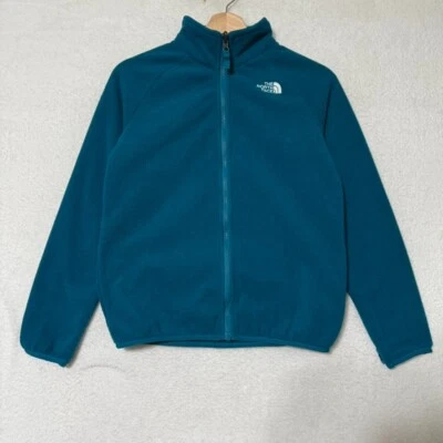 Chaqueta The North Face Niñas L Verde azulado polar cremallera completa aire libre senderismo cálido forrado Foto 1 de 4
