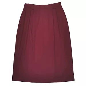 Leslie Fay Haberdashery Vintage 80's Maroon Long Midi Wool Skirt Women's Size 12 - Picture 1 of 7