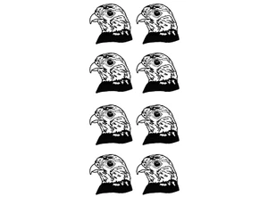 Calcomanías de vidrio fundido negras de 1 pulgada Falcon Head 8 piezas - Imagen 1 de 1