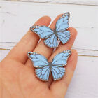 10 pièces pendentif en bois papillon bleu peint charme bois trouvailles 30 x 45 mm