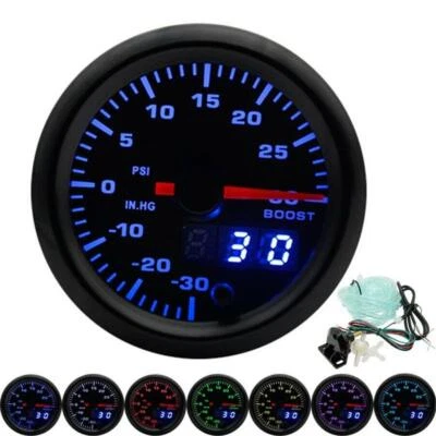 Medidor de Coche Pantalla LED Digital 2"/52mm Turbo Boost 12V 7 Colores con Sensor Foto 1 de 4