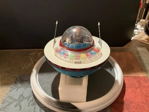 Yoshiya/Cragstan Toys Tin Battery Operated Sky Patrol Flying Saucer 1960s Japan - Picture 1 of 9