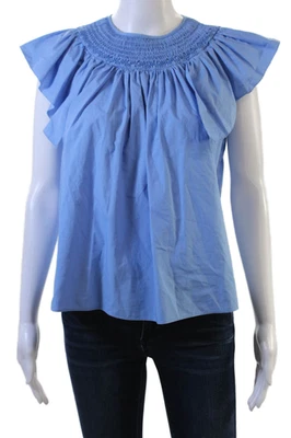 Hunter Bell, Women Bohemian Tie Sleeveless Crew Neck Cotton Blouse Size S - Image 1 of 4