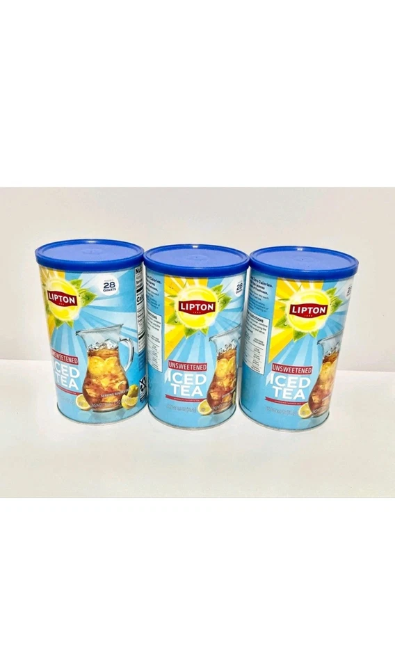 PACK NUEVO Lipton té helado instantáneo con cafeína sin azúcar 28 cuartos de galón Foto 1 de 2