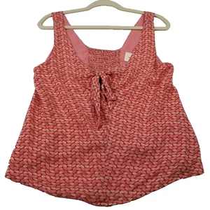 Maeve Tank Top Women's Small Geometric Lowcut Scoop Tie Sleeveless Spring Summer - Picture 1 of 9