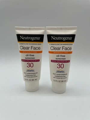 2x Protector solar sin aceite facial transparente Neutrogena FPS 30 Helioplex 3 OZ Foto 1 de 4