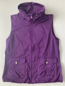 Ralph Lauren Golf Weste M Reißverschluss geraffter Hals Druckknopftaschen elastischer Saum belüftet lila - Bild 1 von 19