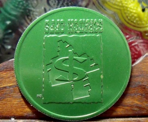 Se vende moneda de aluminio (verde) usada vintage de la lotería de Texas rasguños y ficha de lotería - Imagen 1 de 2