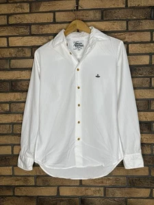 VIVIENNE WESTWOOD Orb Logo Button Up White Shirt Size 46 S/M - Picture 1 of 7