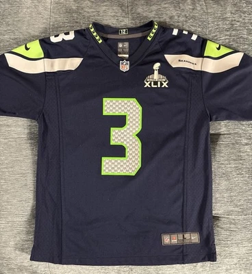 Camiseta deportiva Seattle Seahawks #3 Russell Wilson Super Bowl 49 Youth L 14/16 Foto 1 de 4