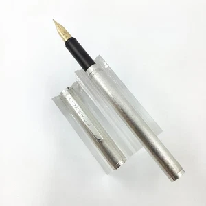 Alfred dunhill sterling silver fountain pen, 14k gold nib, VGC - Picture 1 of 9