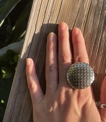 Anillo John Hardy Cúpula Punto Plata de Ley 925 Clásico Diseñador Declaración Lujo Foto 1 de 4