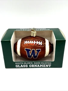Old World 2015 Collegiate Collection Christmas Ornament In Box Football Shaped - Picture 1 of 6