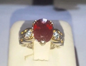 Michael Valitutti Gems N Vogue Myanmar Ruby Silver Palladium Gold Ring Size 4 - Picture 1 of 14