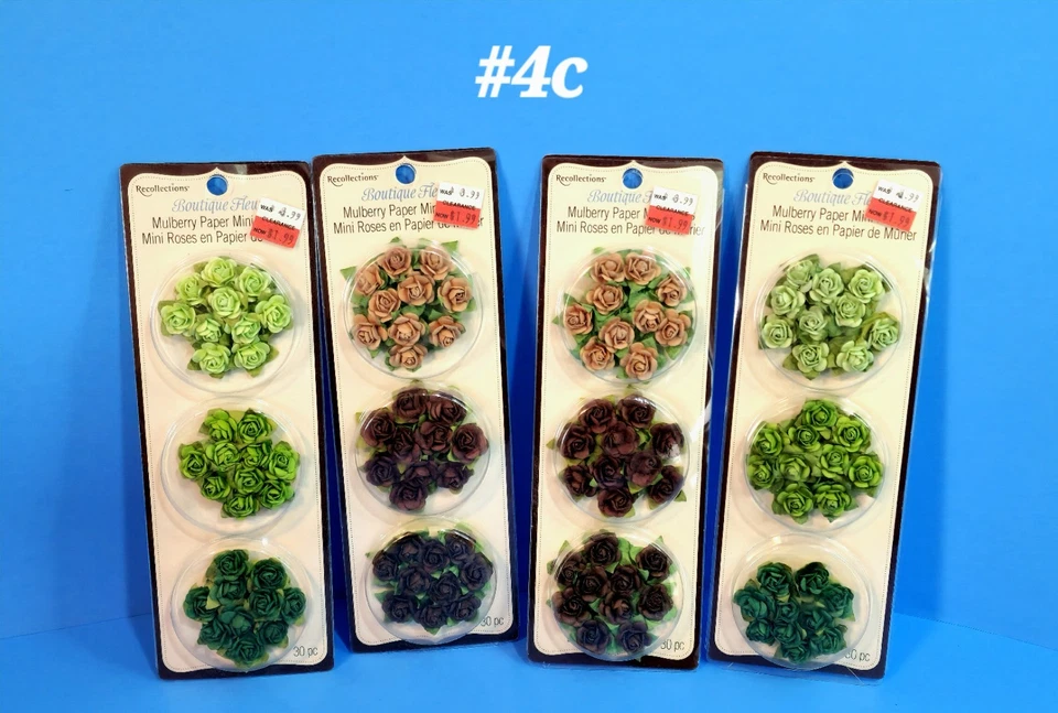 BNIP RETIRED RARE RECOLLECTIONS MINI FLOWERS 120CT SCRAPBOOK EMBELLISHMENTS #4C - Image 1 of 3